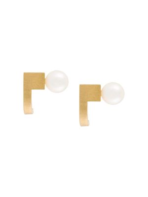 Hsu Jewellery geometric pearl embellished earrings - Gold