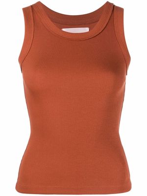 Styland fine-ribbed vest top - Orange