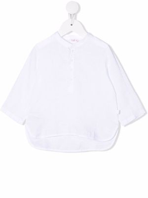 Il Gufo band-collar linen shirt - White