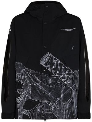 UNDERCOVER x Evangelion graphic-print hooded jacket - Black