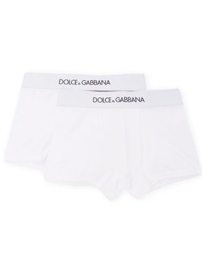Dolce & Gabbana Kids logo waistband boxers - White