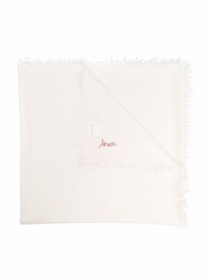 P.A.R.O.S.H. embroidered-logo scarf - White