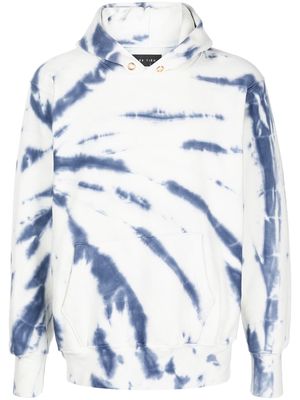 Les Tien tie-dye print hoodie - White