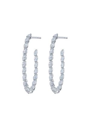 KWIAT 18kt white gold marquise diamond hoop earrings - Silver