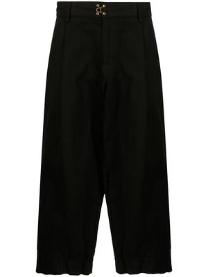 Kolor wide-leg cropped trousers - Black