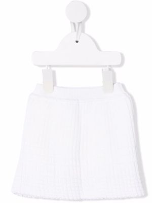 Little Bear ribbed-knit A-line miniskirt - White