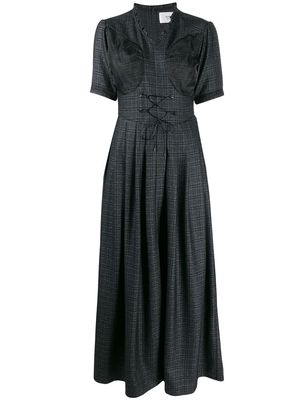 Quetsche short-sleeve flared dress - Black