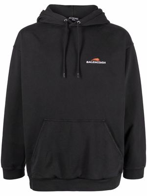 Balenciaga Year Of The Tiger embroidered-logo hoodie - Black