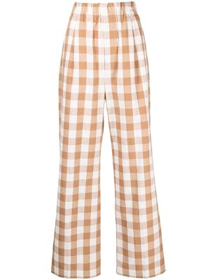 Jejia high-rise check-print wide-leg trousers - Brown