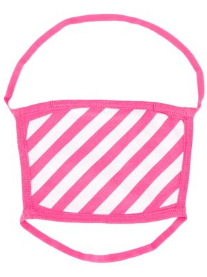 Off-White striped print face mask - Pink