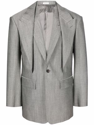 Alexander McQueen single-breasted layered blazer - Grey