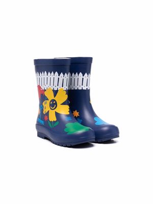 Stella McCartney Kids floral wellington boots - Blue