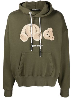 Palm Angels teddy bear-print hoodie - Green