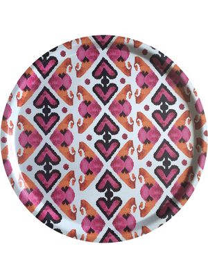 Les-Ottomans Ikat wooden tray - Pink