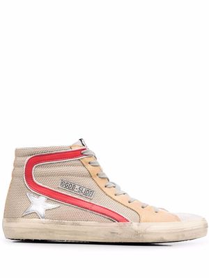 Golden Goose Slide high-top lace-up sneakers - Neutrals