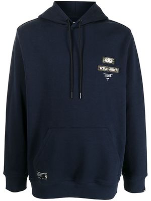 izzue logo patch hoodie - Blue