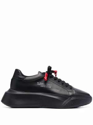 Giuliano Galiano leather lace up trainers - Black