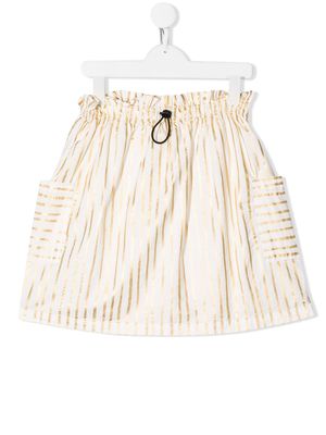Andorine striped pull-on skirt - White