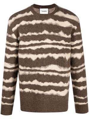 Nanushka abstract stripe jumper - Brown