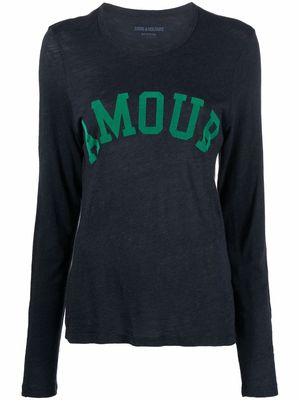 Zadig&Voltaire Amour long-sleeve T-shirt - Blue