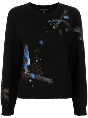SHIATZY CHEN embroidered crew-neck jumper - Black