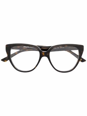 Balenciaga Eyewear tortoiseshell-effect cat eye glasses - Brown