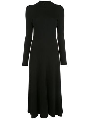 Rosetta Getty long sleeve zip-up turtleneck dress - Black