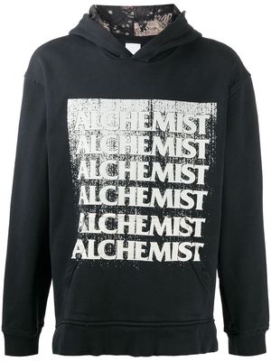 Alchemist vintage-effect logo hoodie - Black