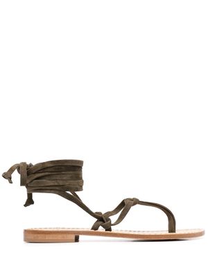 P.A.R.O.S.H. tie-strap suede sandals - Green