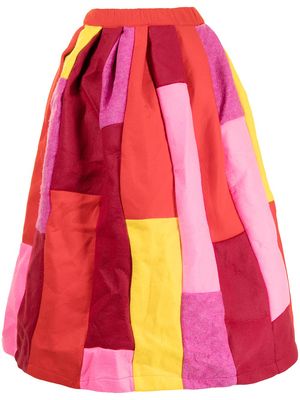 Comme Des Garçons Comme Des Garçons mid-length patchwork skirt - Multicolour
