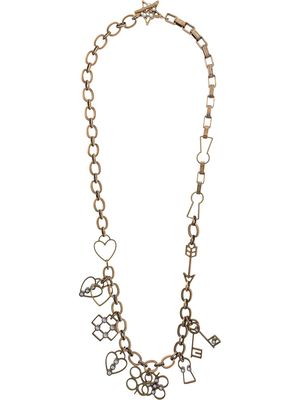 LANVIN Pre-Owned 2000s cable chain charms necklace - Gold