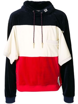 Maison Mihara Yasuhiro border docking hoodie - Multicolour