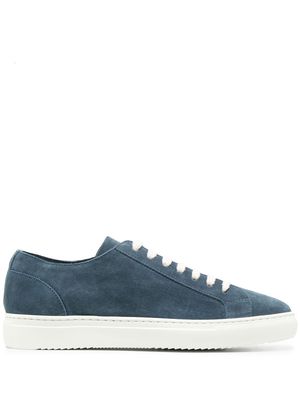 Doucal's two-tone low-top suede sneakers - Blue
