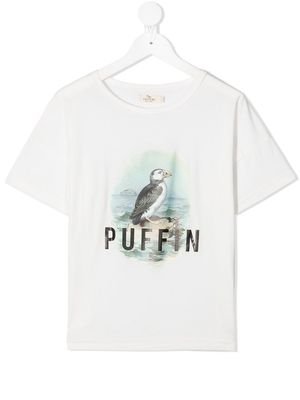 Andorine Puffin graphic-print organic cotton T-shirt - White