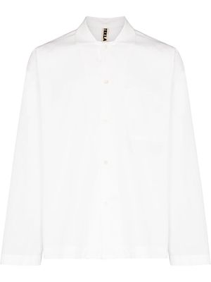 TEKLA buttoned poplin pajama shirt - White