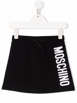 Moschino Kids logo-print A-line miniskirt - Black