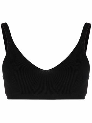 REMAIN ribbed-knit cropped bra - Black