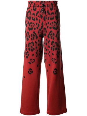 Dolce & Gabbana leopard print jogging trousers - Red