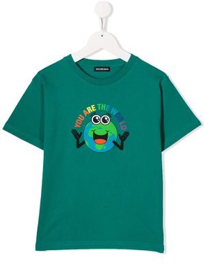 Balenciaga Kids You Are The World T-shirt - Green