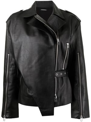 Boyarovskaya detachable panel leather biker jacket - Black