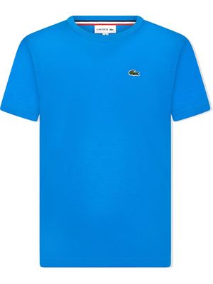 Lacoste Kids logo-patch cotton T-shirt - Blue