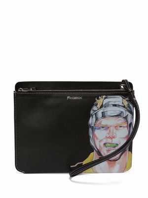 JW Anderson illustration-print small pouch - Black