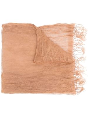 Issey Miyake Pre-Owned 2000s silk creased scarf - Brown