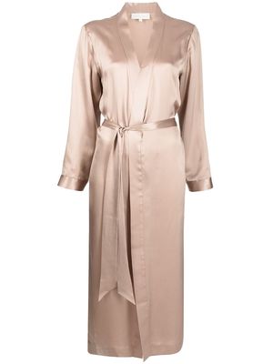 Michelle Mason silk side-slit robe - Brown
