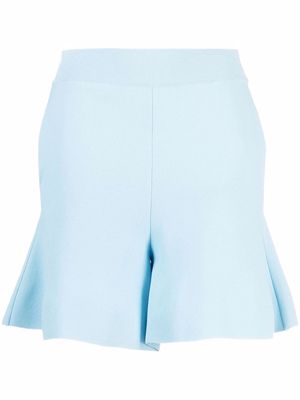 Stella McCartney peplum-hem crepe shorts - Blue