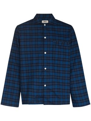 TEKLA organic cotton plaid shirt - Blue