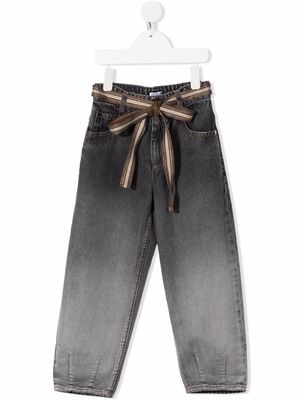 Brunello Cucinelli Kids belted straight-leg jeans - Black
