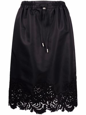 Ermanno Ermanno lace-trim drawstring skirt - Black