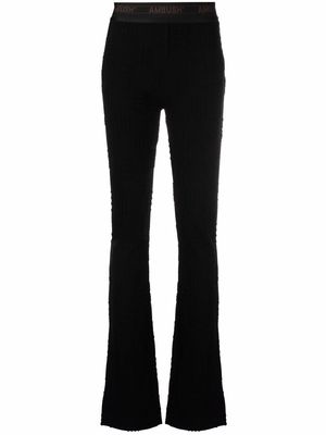 AMBUSH logo waistband flared leggings - Black
