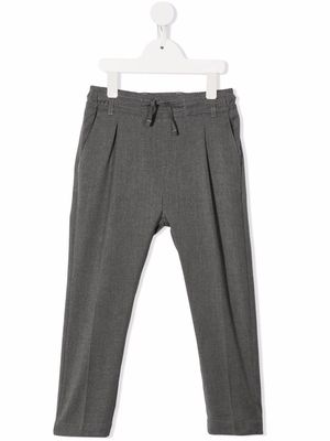 Paolo Pecora Kids pleat-detail drawstring-waist trousers - Grey